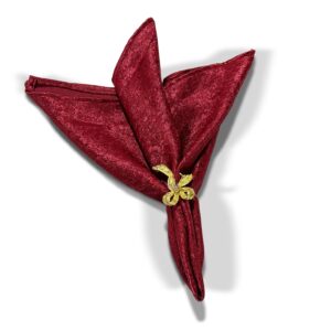 5 pcs/pk Crinkle Shimmer Napkin 20"x20" - Burgundy