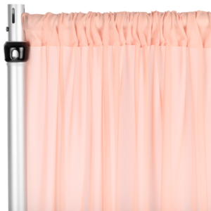 Chiffon Curtain Drape 12ft H x 118" W Panel - Blush/Rosegold