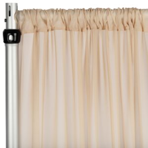 Chiffon Curtain Drape 12ft H x 118" W Panel - Champagne