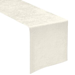Crinkle Shimmer Table Runner - Ivory