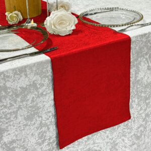 Alternative view of Crinkle Shimmer Table Runner - Red