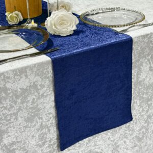 Alternative view of Crinkle Shimmer Table Runner - Royal Blue