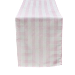 Alternative view of Gingham Checkered Polyester Table Runner - Pink & White