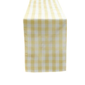 Alternative view of Gingham Checkered Polyester Table Runner - Yellow & White