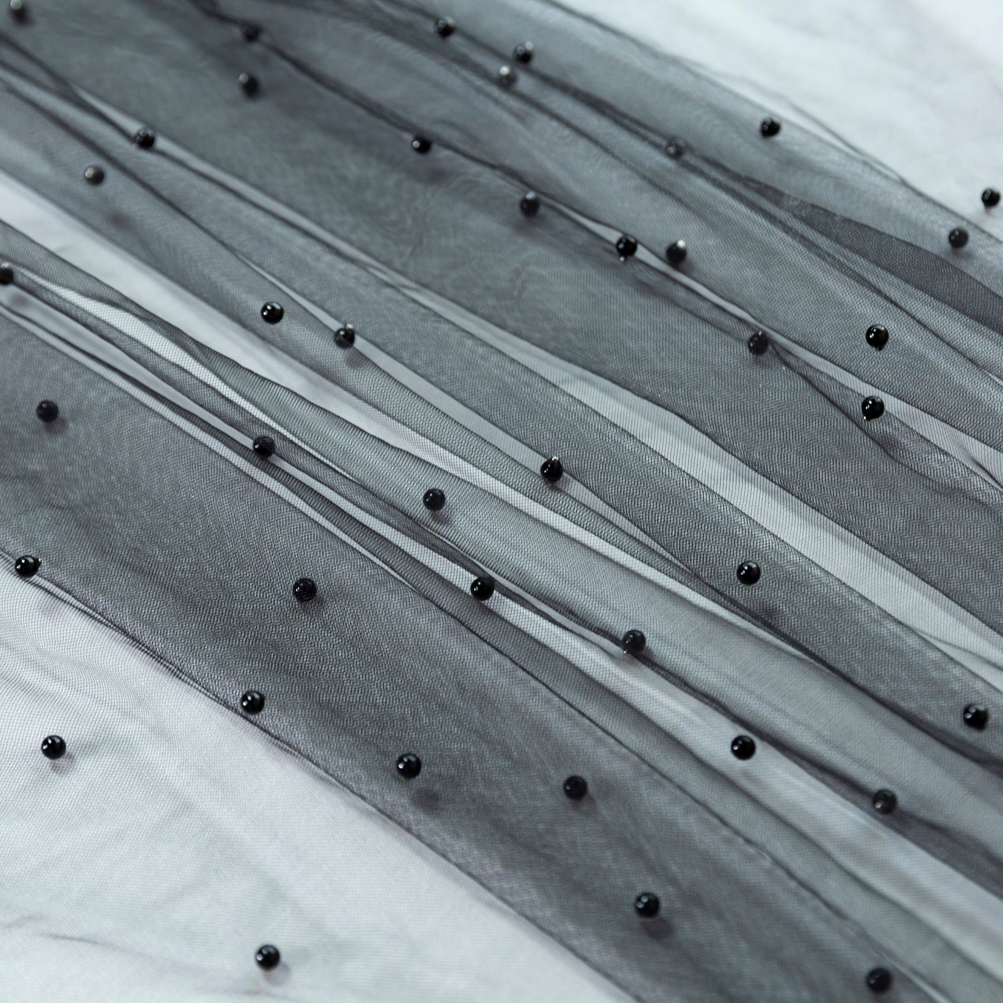 Pearl Tulle Fabric Roll 54" x 10 yds - Black