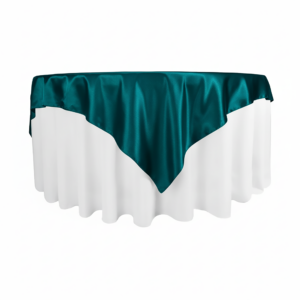 Square 72" Satin Table Overlay - Peacock