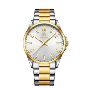 Orvessa 9091 Men’s Stainless Steel Watch – Silver Analog Quartz – 42mm