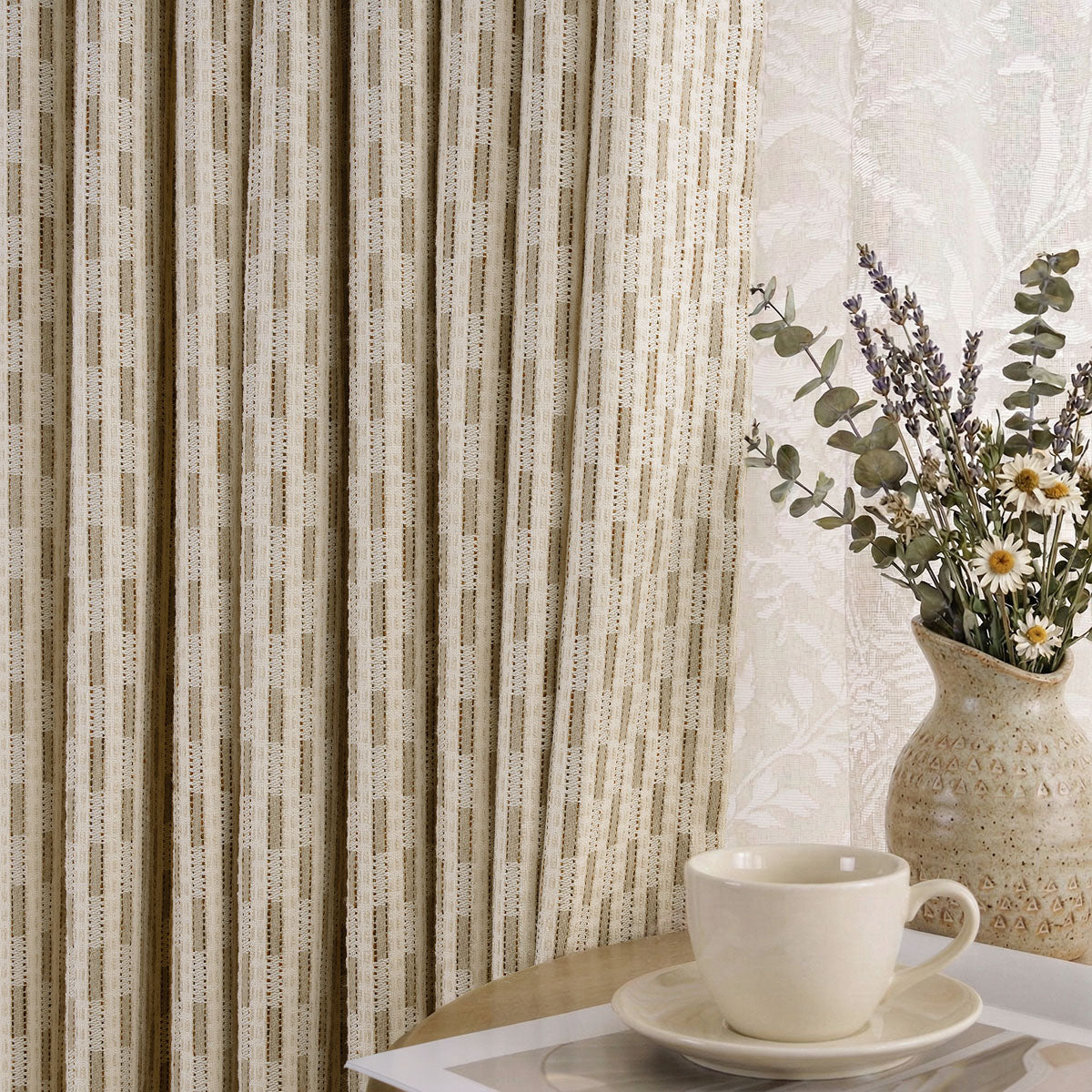 Chloe Wool Curtains Luxury Jacquard Heavyweight Classic Custom Drapes | Retro