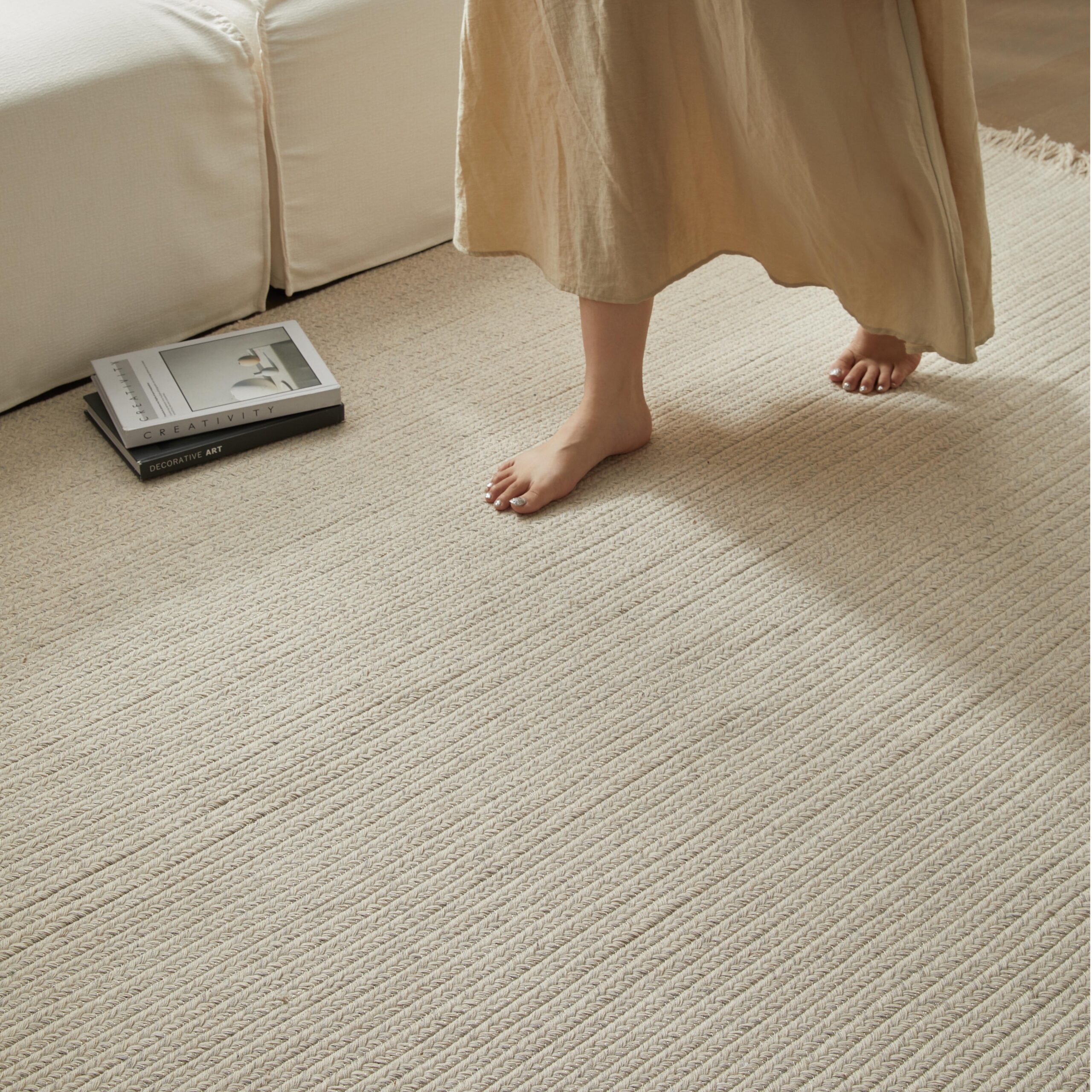 Remo Drift Twine Custom Wool Rugs Handmade Carpet Natural Multi Color