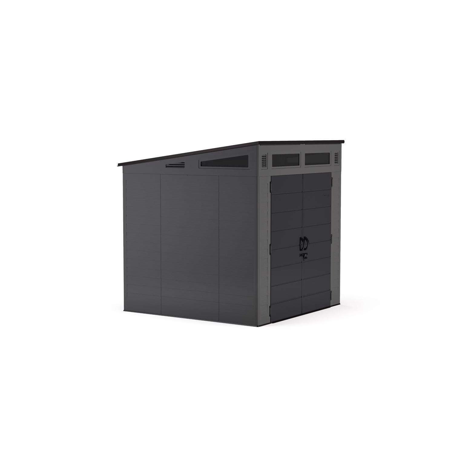 Alternative view of Suncast Modernist 7 ft. x 7 ft. Resin Vertical Pent Storage Shed with Floor Kit