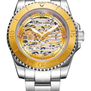 Aquadiver Skeleton Steel & Gold